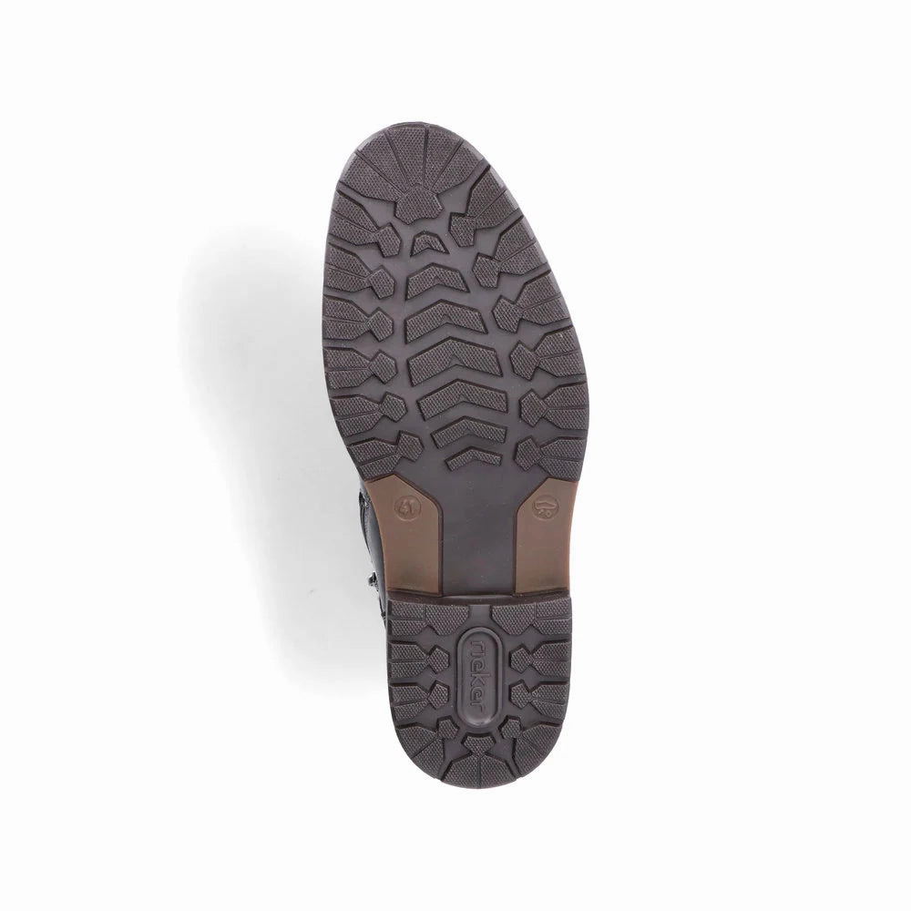 13740-00 Black Ankle Lace/Side Zip RTex Brown Chunky Boots