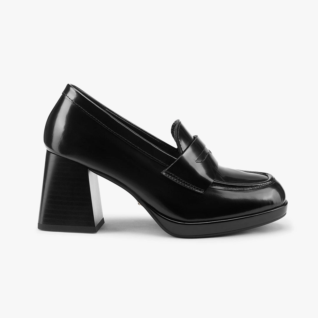 Moc Leather Flatform Brogues *SHARE BLACK - platform heel brogue