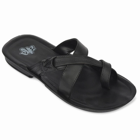 Sandals Go Walk A-HA Black Casual Flat Sandal For Men MPU-60 By Liberty