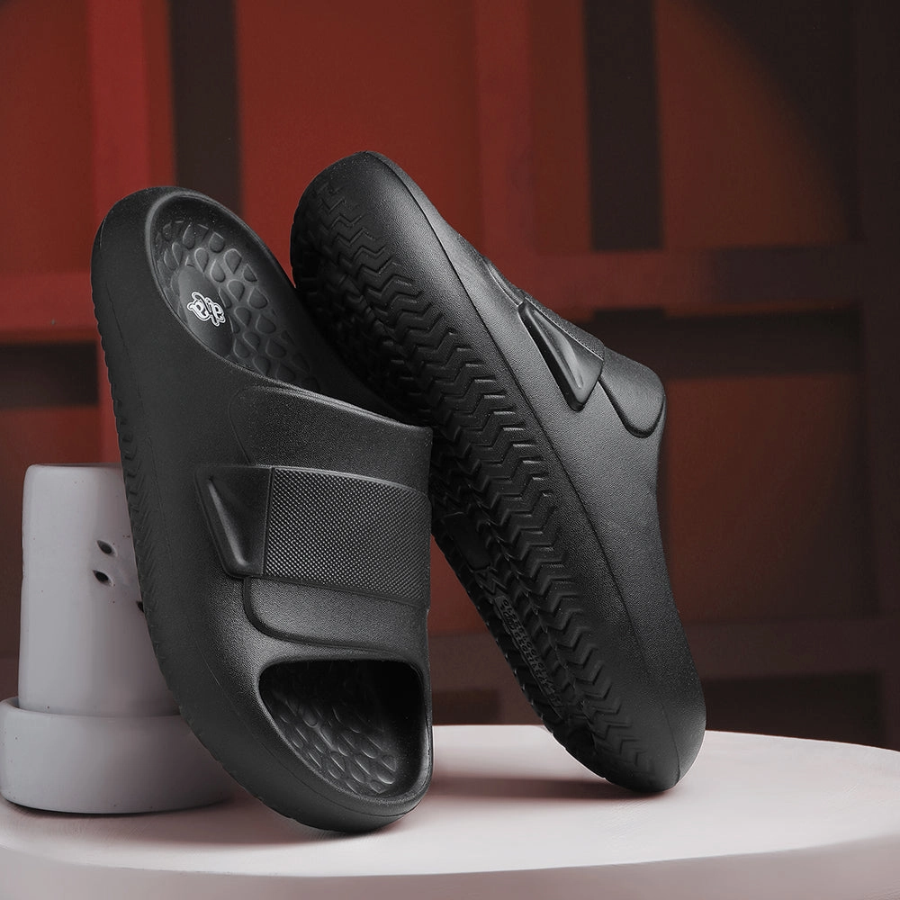 A-HA Black Casual Slides For Men DREAMWALKM By Liberty Gumbies Slippers