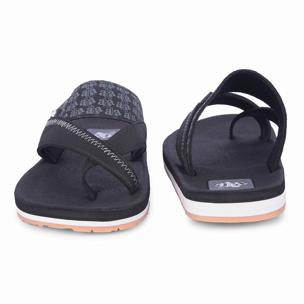 Best Flip Flops For Achilles Tendonitis A-HA Casual Black Flip Flop For Men ANCO-02 By Liberty