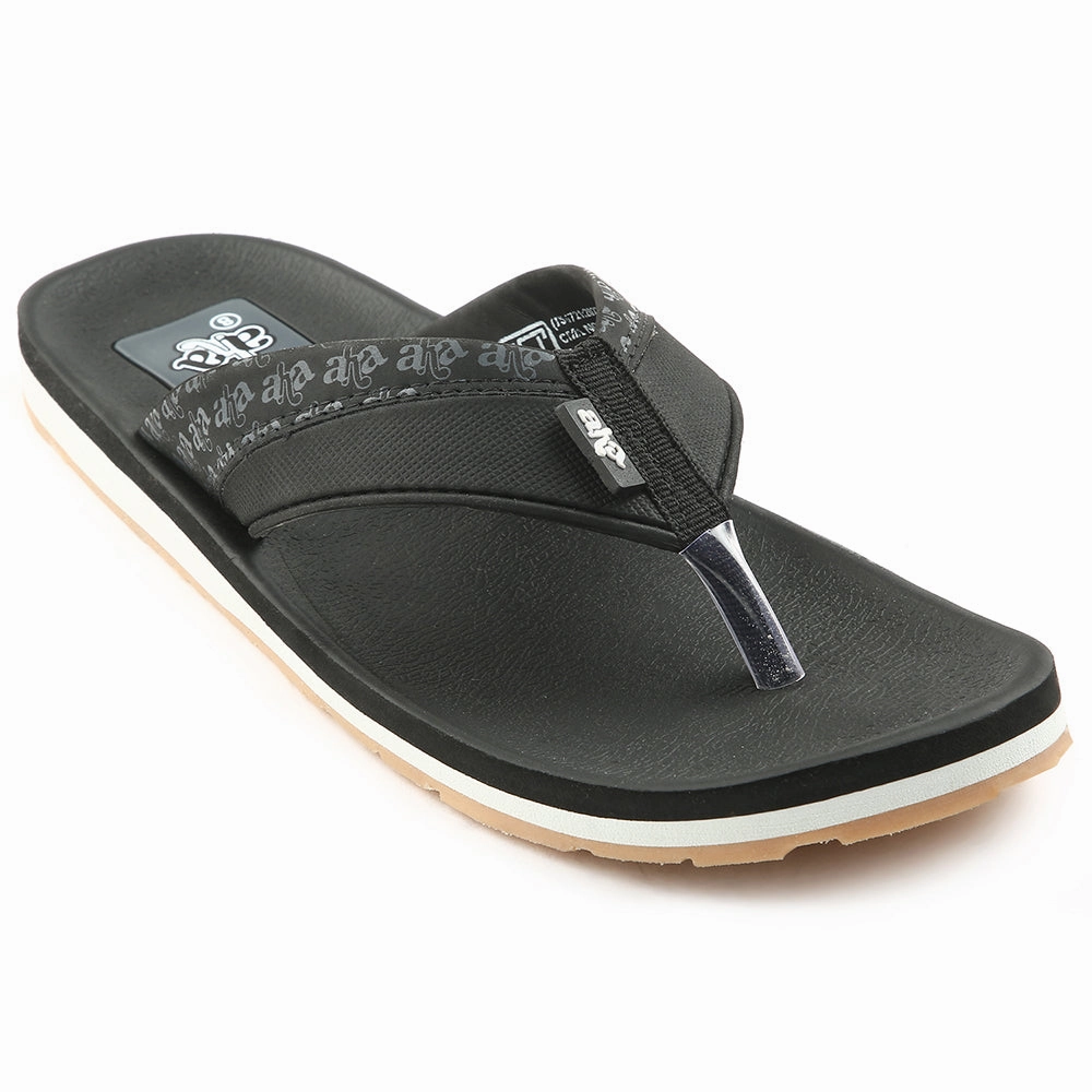 Coach Wedge Flip Flops A-HA Casual Black Flip Flops For Men ANCO-03 By Liberty