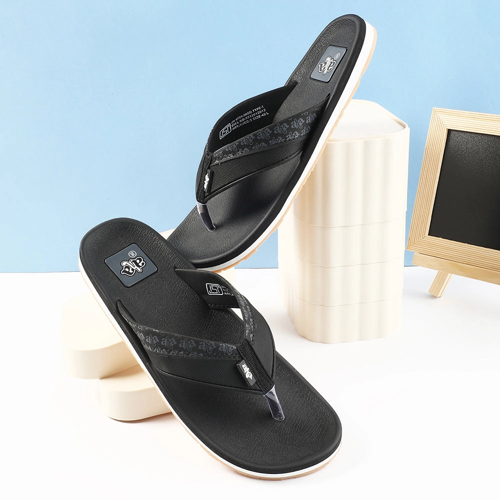 A-HA Casual Black Flip Flops For Men ANCO-03 By Liberty Chacos Lowdown Flip Flops