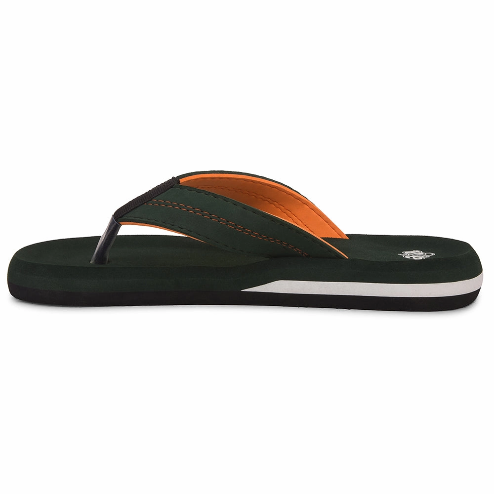 A-HA Olive Green Casual Flip-Flops For Men EXACT By Liberty Memory Foam Thong Flip Flops