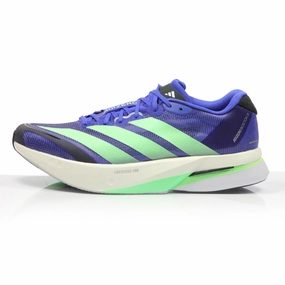 How To Lace On Running Shoes adidas Adizero Boston 13 Men's Running Shoe - Lucid Blue/Lime Burst/Core Black