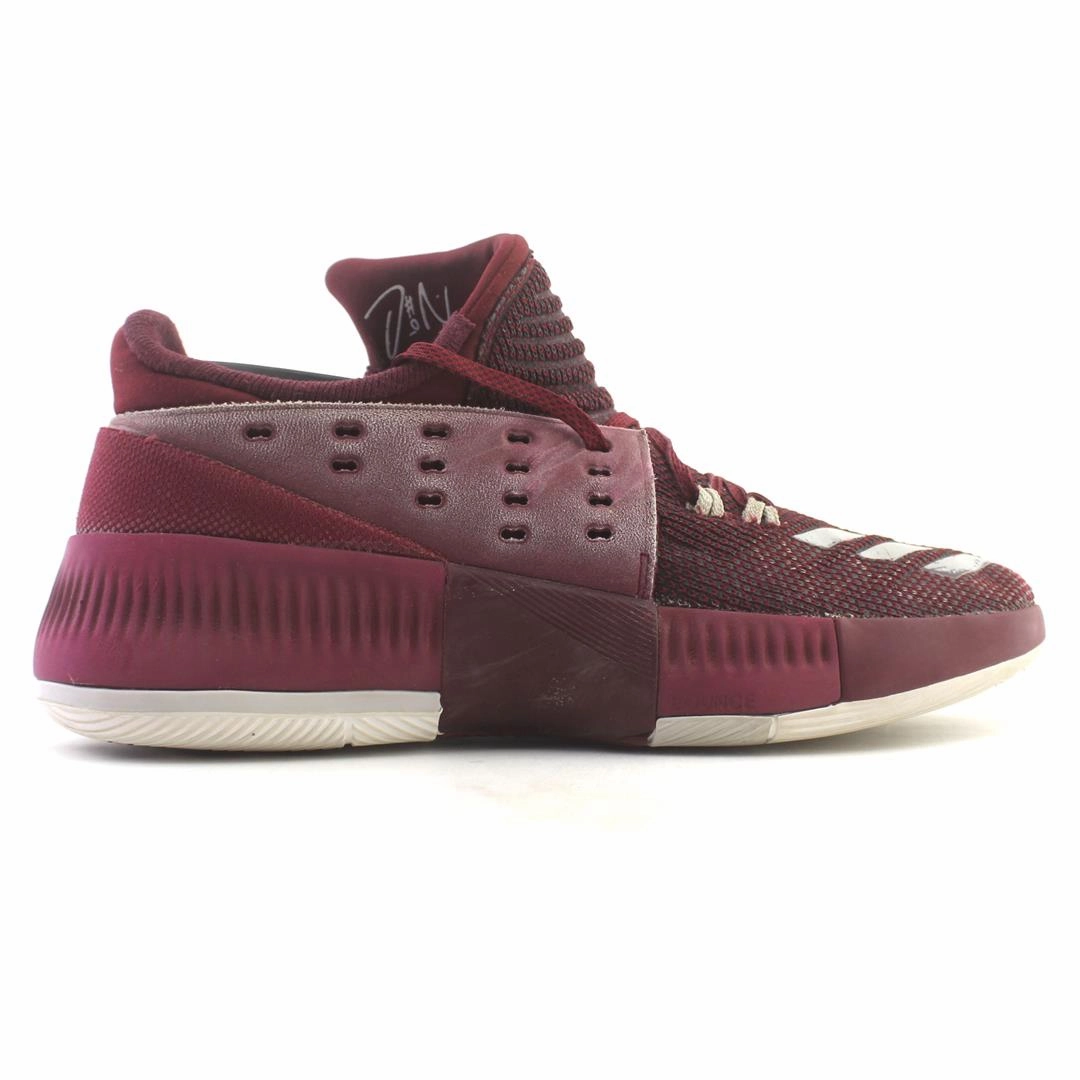 Burgundy And White Basketball Shoes ADIDAS  DAME 3