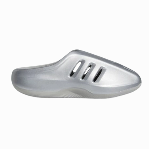 Slip Resistant Slippers Adidas Men's Adifom IIInfinity Mules - Silver Metallic