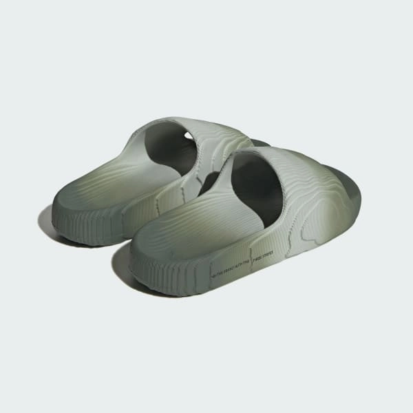 Adidas Men's Adilette 22 Slides - Wonder Silver / Silver Green / Core Black T.j. Slippers