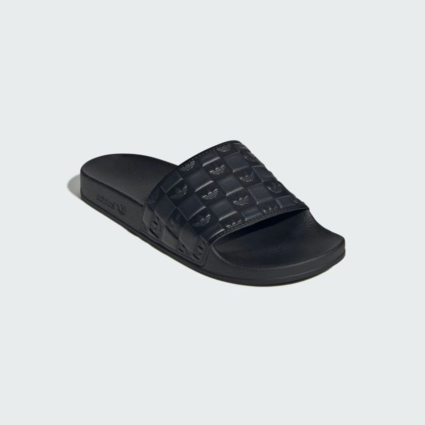 Adidas Men's Adilette Slides - Core Black / Carbon Slippers Universal Studios