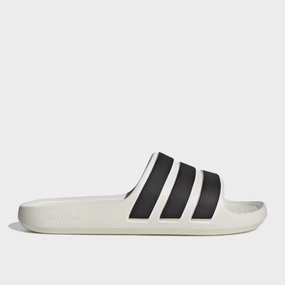 Adidas Unisex Adilette Flow Slides White Fuzzy Sneakers Slippers