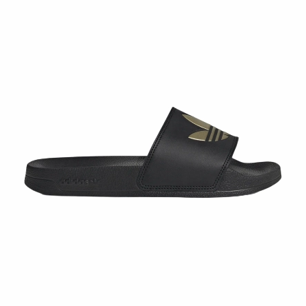 Adidas Women's Adilette Lite Slides - Core Black / Matte Gold Yarn Slides