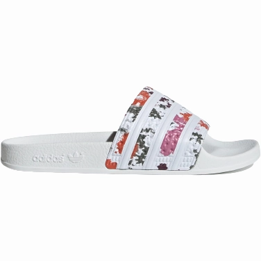Slippers With Nut In Logo Adidas Women's Adilette Slides - Cloud White / Floral