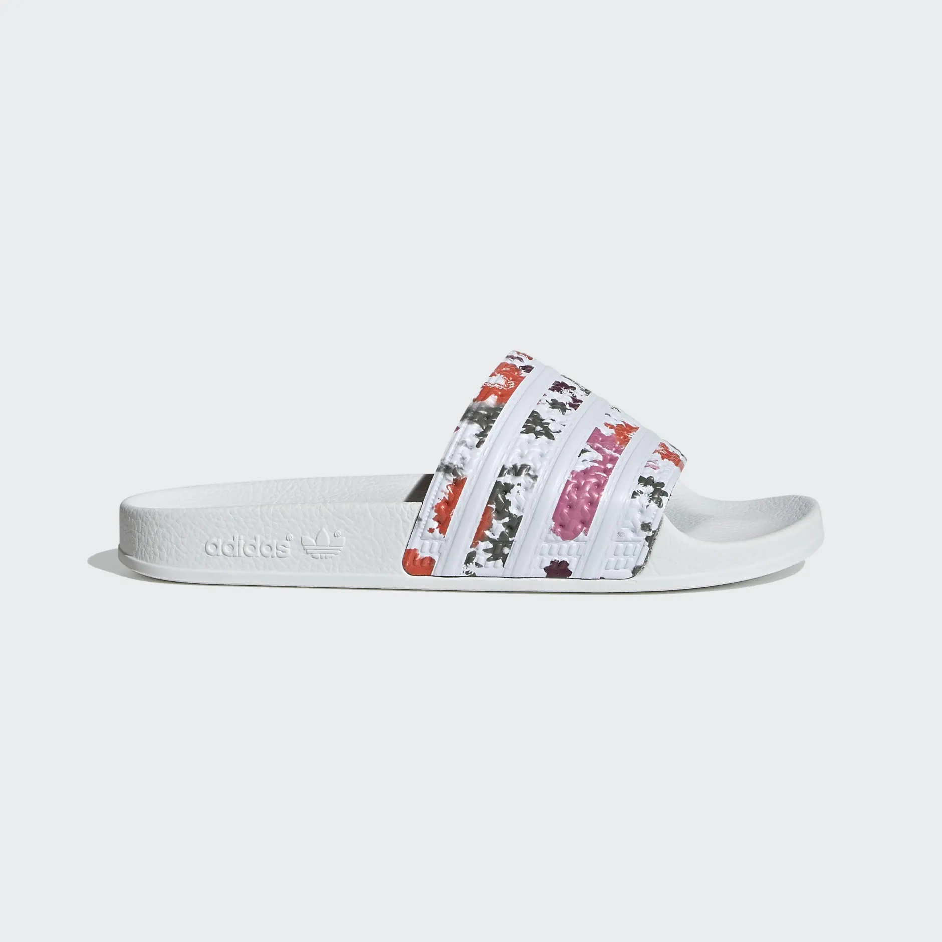 Adidas Women's Adilette Slides - Cloud White / Floral Vintage Slides