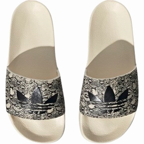 Gengar Slippers Adidas Women's Adilette Slides - Wonder White / Core Black