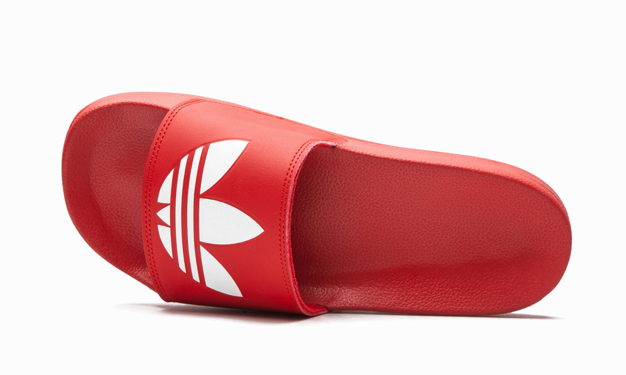 ADILETTE LITE SLIDES "RED WHITE" Suede Shearling Slippers