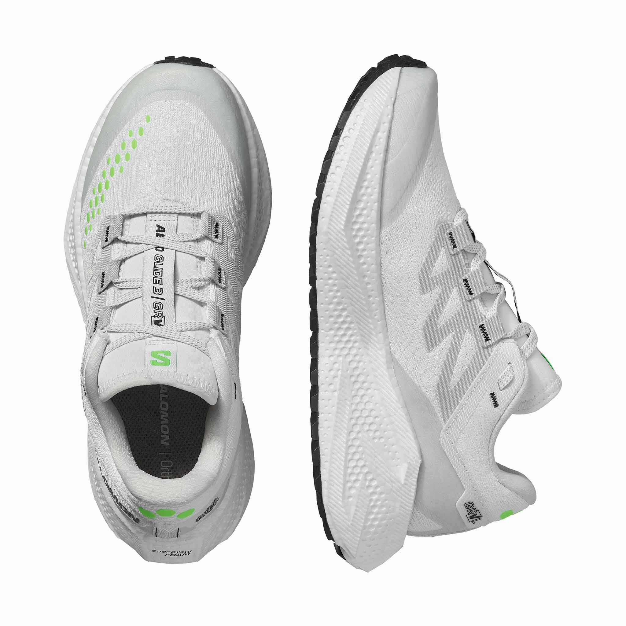 Trail Running Shoes Arch Support Salomon | Women's Aero Glide 3 GRVL Running Shoes - White/Ftw Silver/Green Gecko