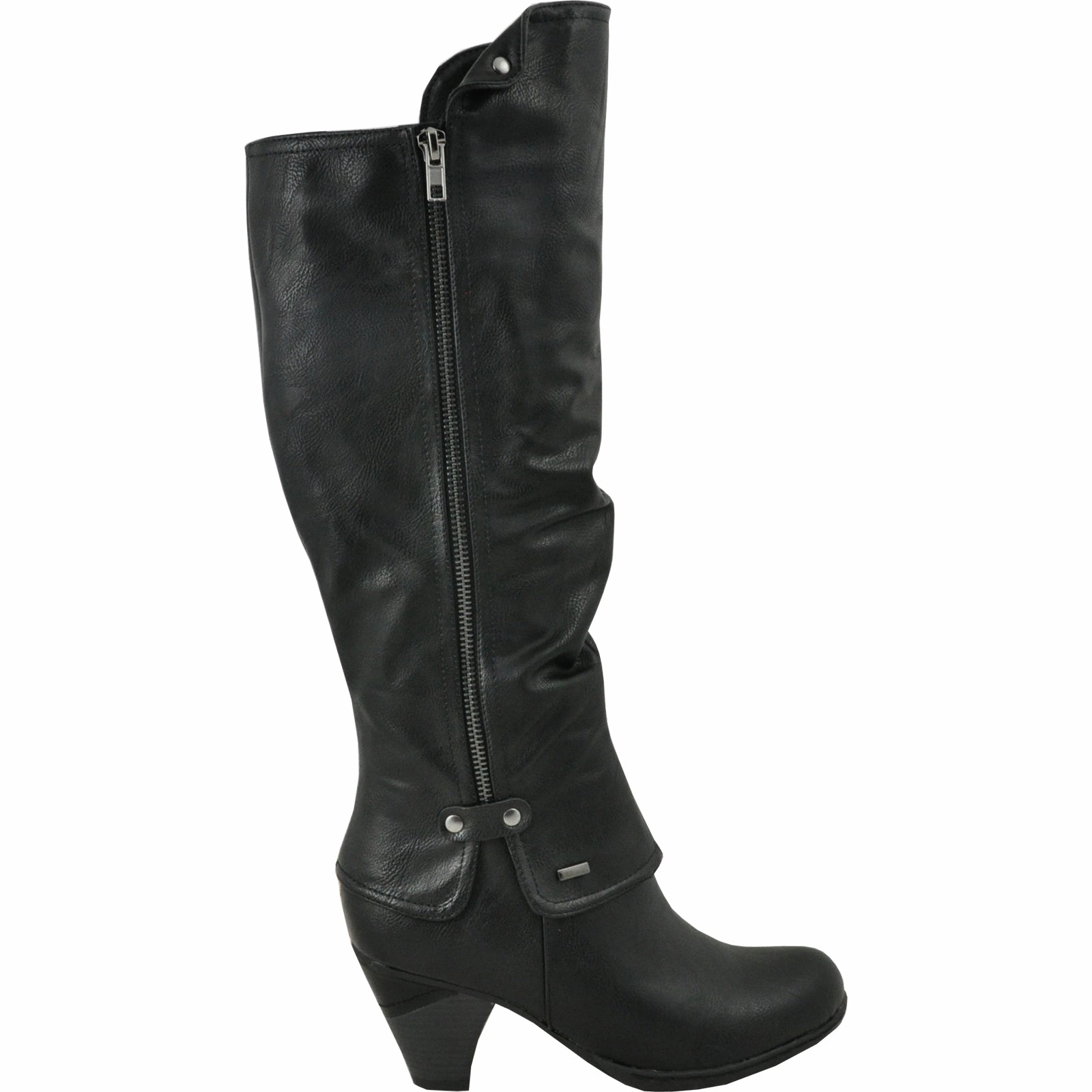 VANGELO Women Boot SD7408 Knee High Dress Boot Black Knee High Boots And A Dress