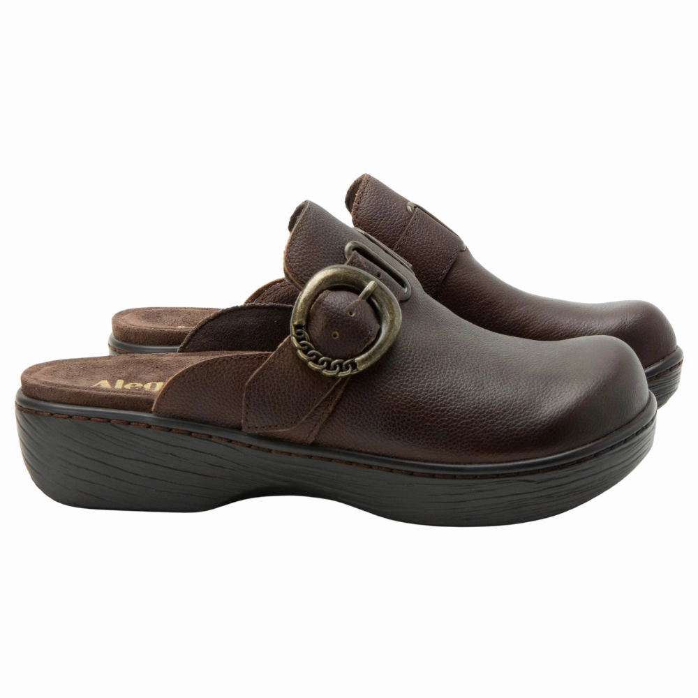 Alegria Osmosis Java Brown Leather Clog (Women's) Low Heeled Clogs