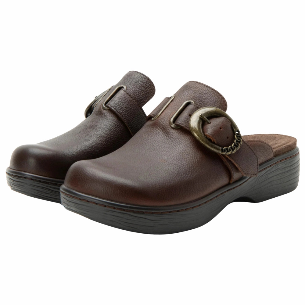 Backdoor Garden Clogs Alegria Osmosis Java Brown Leather Clog (Women's)