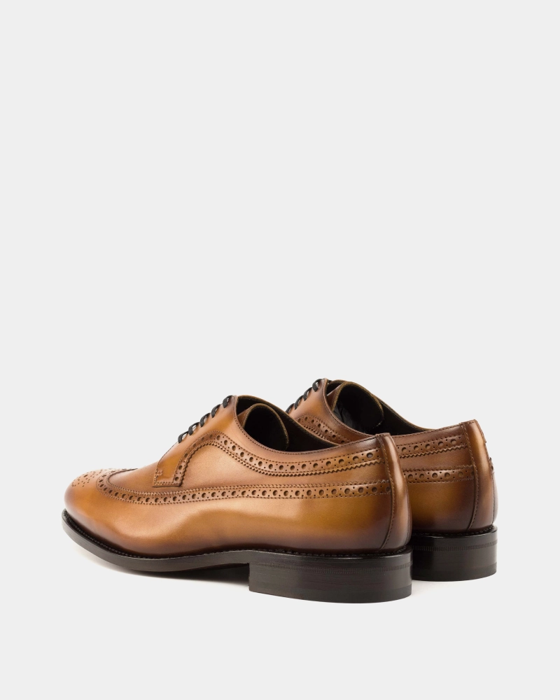 Alex Cognac Calf Wingtip Derby - 675 Suede Lace Up Flat Shoes
