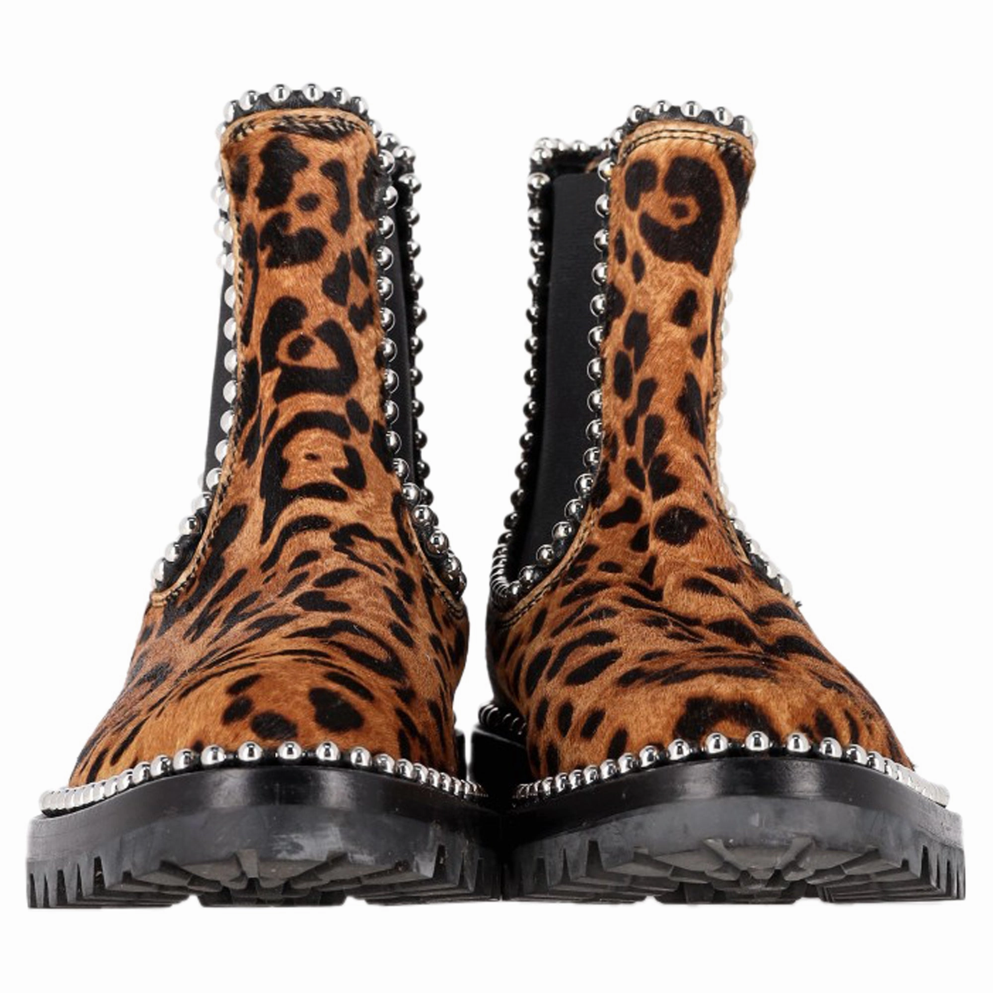 Alexander Wang Spencer Leopard-Print Chelsea Boots in Brown Pony Hair Sanders And Sanders Chelsea Boots