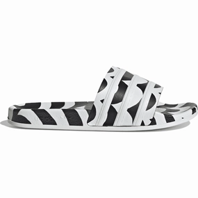Celtic Slippers Adidas Women's Marimekko Adilette Slides - Core Black / Cloud White / Team Real Magenta