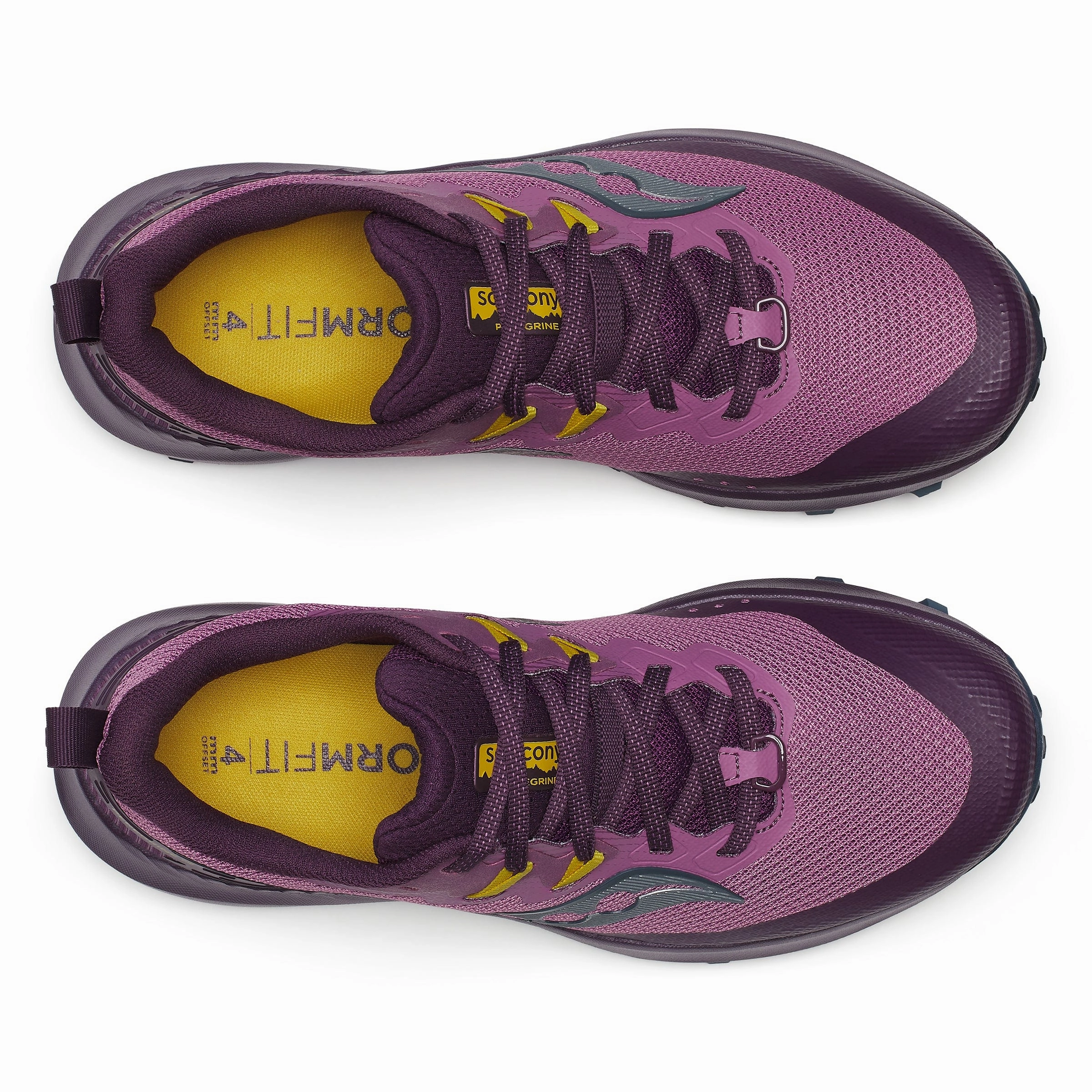 Elephant Shoes Trailer Saucony Women's Peregrine 14 Trail Running Shoes in Plum/Eggplant SS24