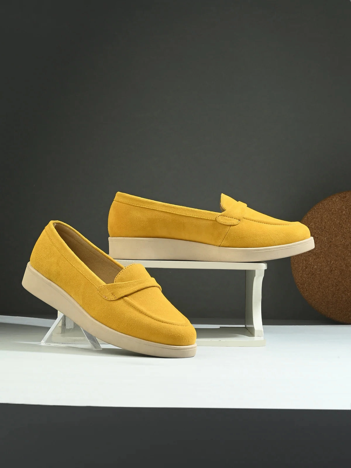 Carlita Suede Leather Loafers Style Chunky Loafers