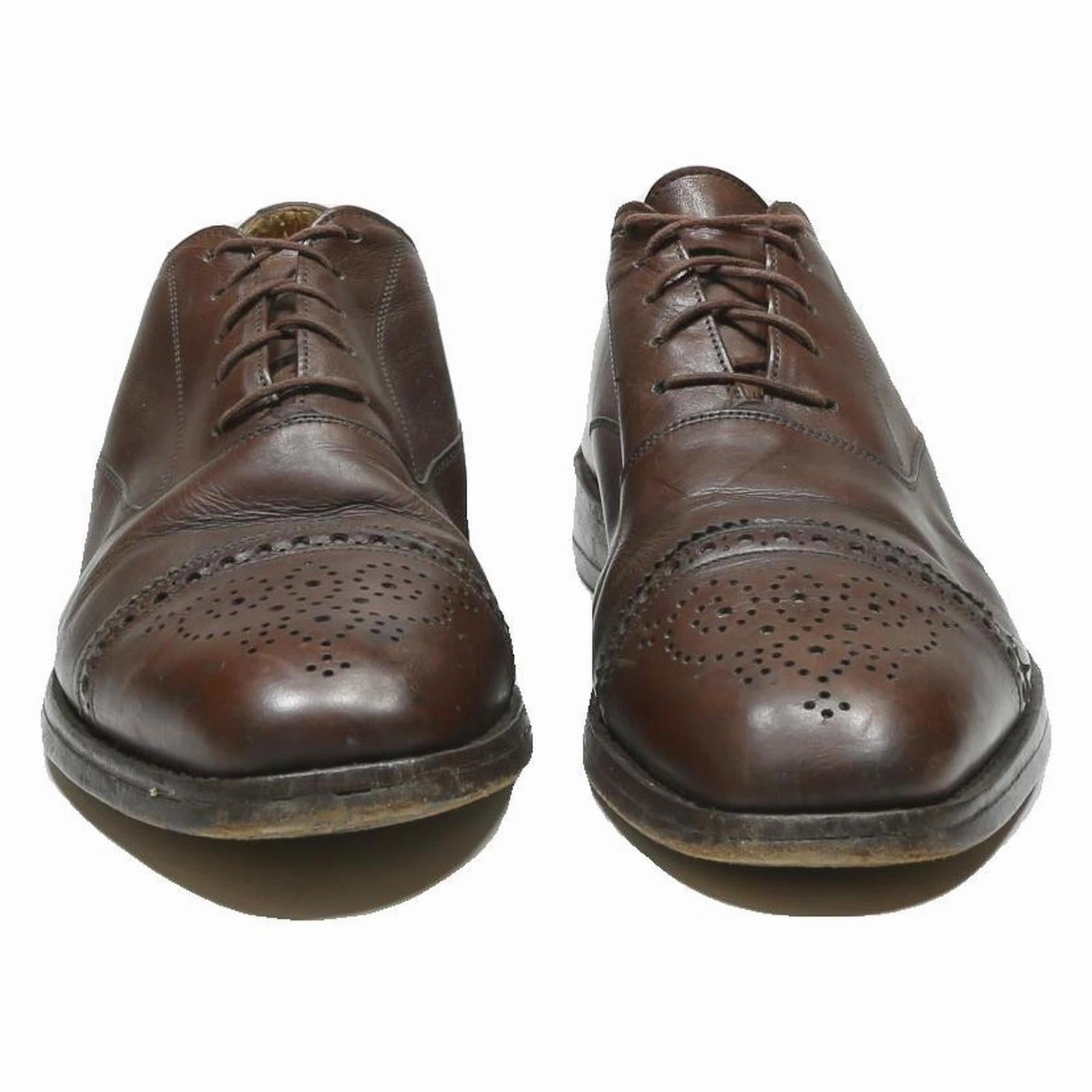 Brogues Without Socks BALLY Mens Leather Cap Toe Brogue Shoes Brown UK 9.5 Classic Formal Lace-Up
