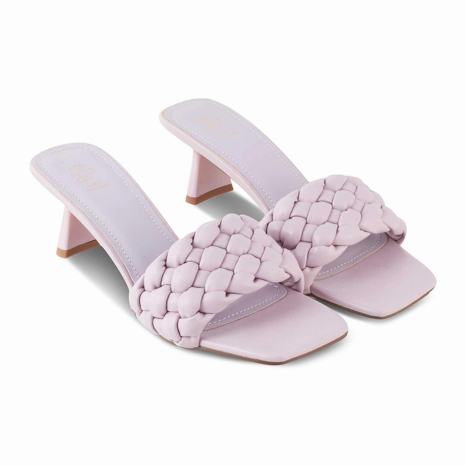 The Royena Pink Women's Dress Heel Sandals Tresmode Quilted Sandals