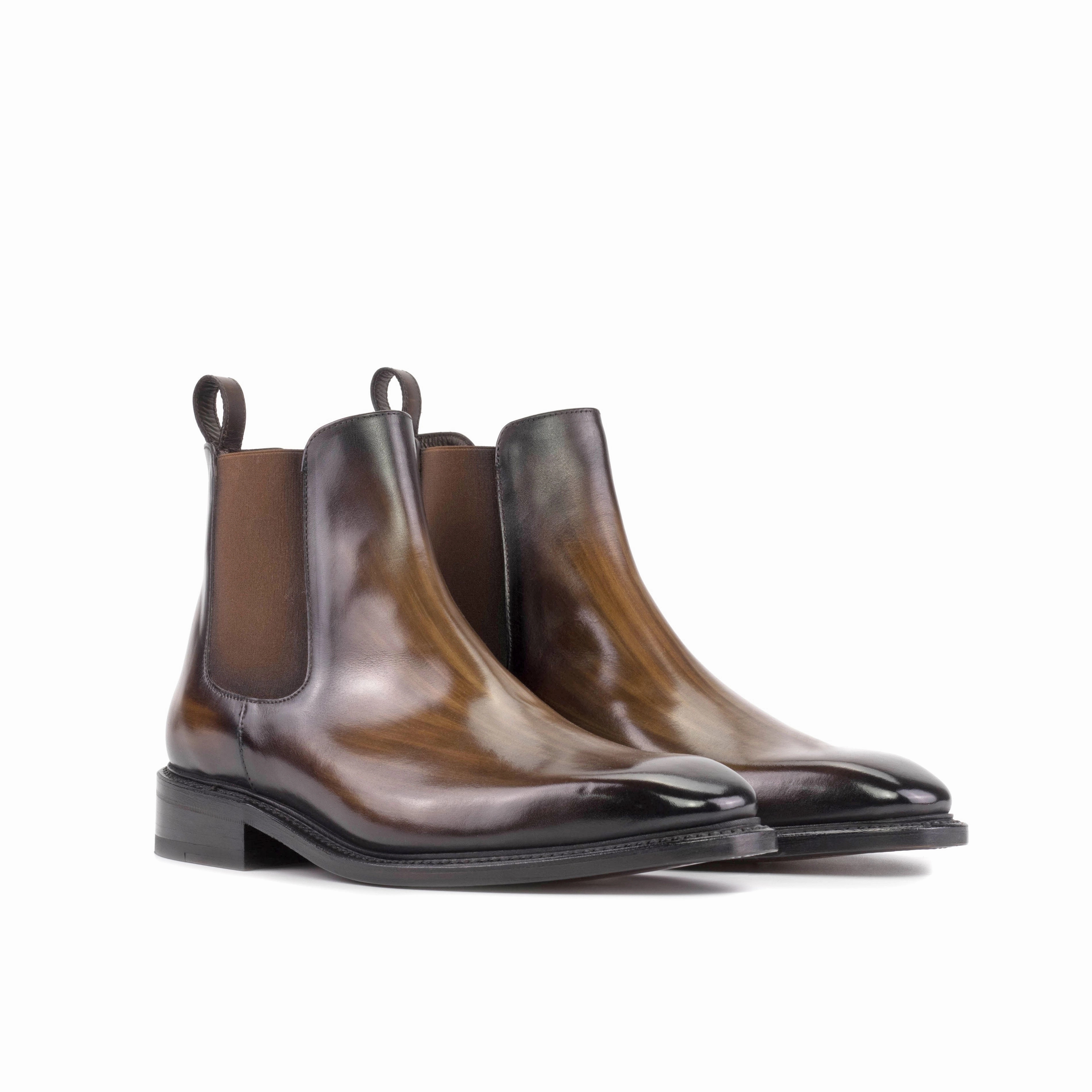 Brown Patina Chelsea Boots Extra Wide Calf Chelsea Boots