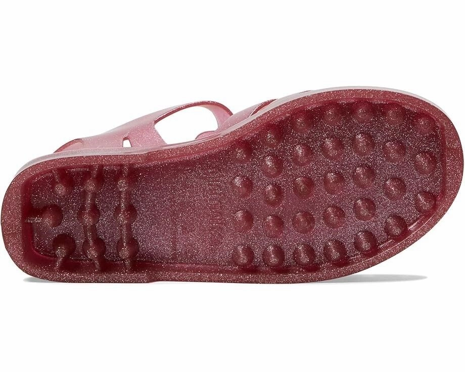 Mini Melissa Possession Shiny Sandals Kids US 2 Glitter Pink Cutout Ankle KHD158 Beezees Sandals