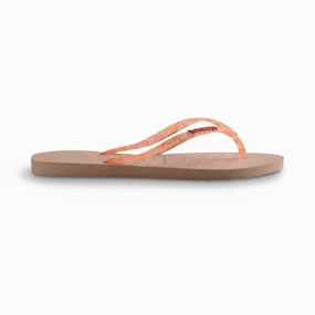Havaianas Girl's Slim Glitter iridescent Pink (Sizes 3536-3738) Ventolation Flip Flops  【注：推测为"ventilation"拼写错误，但仍属功能描述】