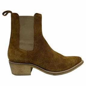 70s Chelsea Boots Amiri Crepe Pointy Toe Chelsea Boots in Brown Suede