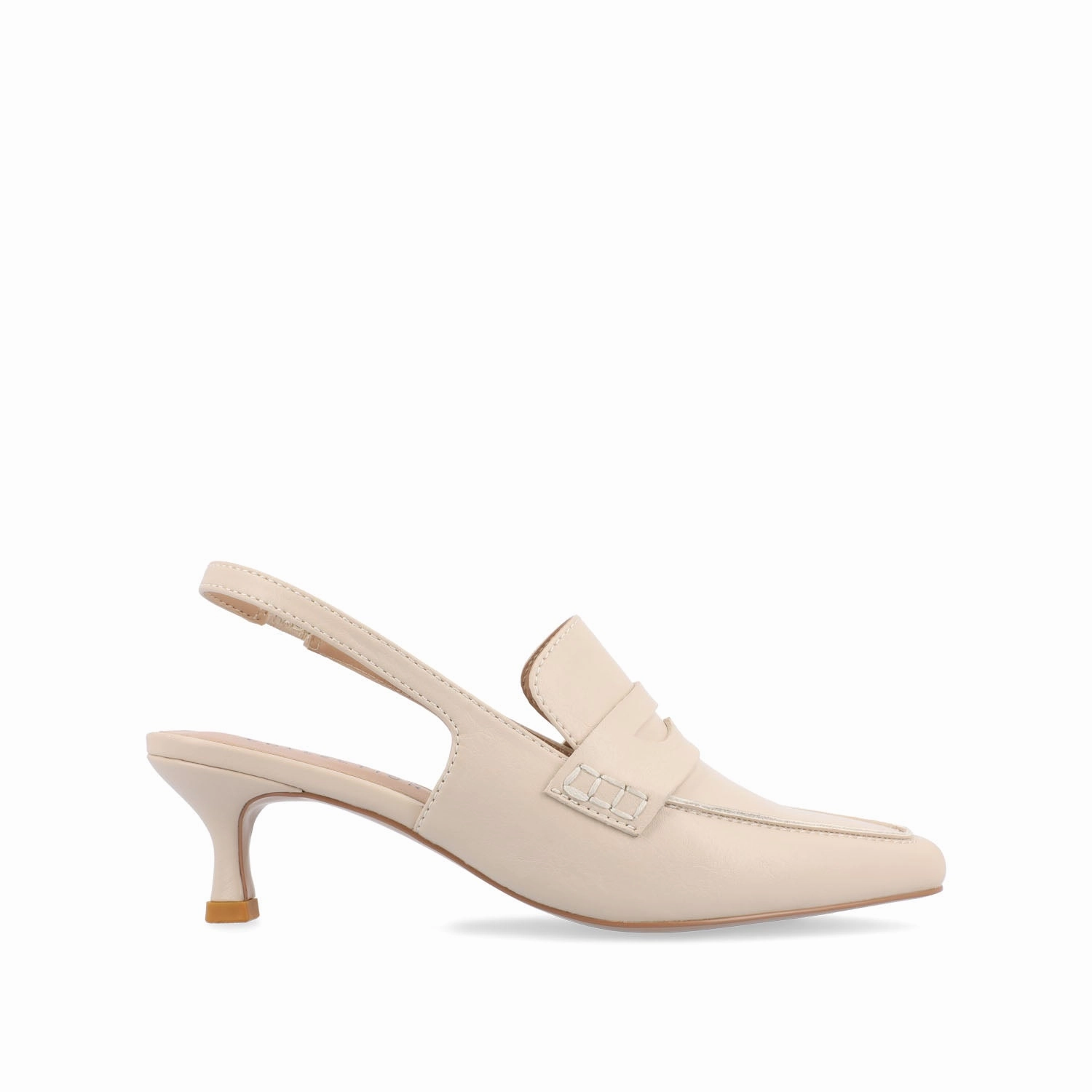 AMORY KITTEN HEEL LOAFERS IN VEGAN LEATHER IN WIDE Wedding High Heels