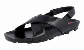 Prada Men's Black Leather Sandals 4X2919 Sandals In Style