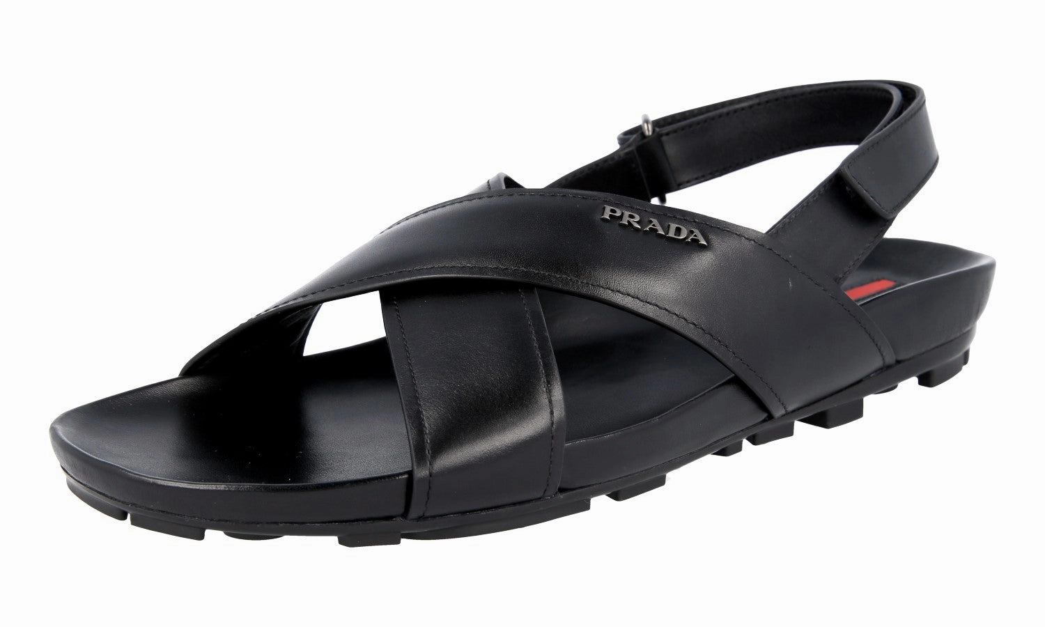 Sandals Royal Plantation Jamaica Prada Men's Black Leather Sandals 4X2919