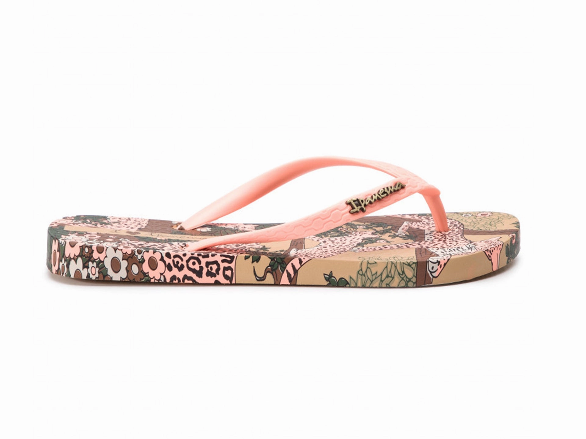 Ipanema Summer II Fem 82684 Beige/Pink Paw Print Flip Flops