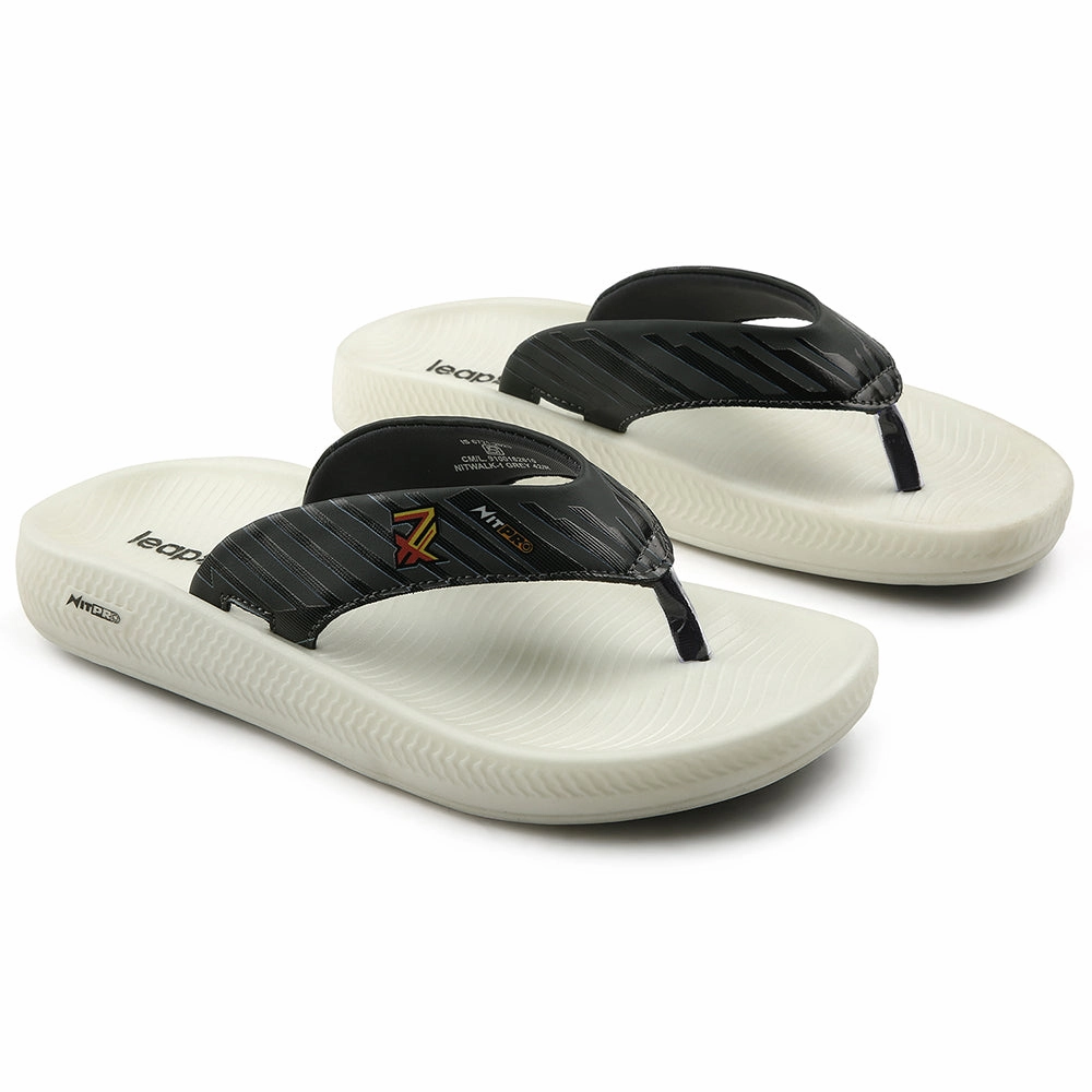 Bar Flip Flop Leap7x Grey Casual Flip Flop For Men NITWALK-1 By Liberty