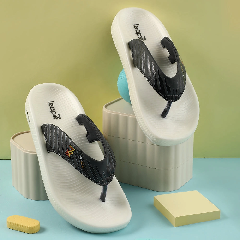 Leap7x Grey Casual Flip Flop For Men NITWALK-1 By Liberty Best Flip Flops For Plantar Fasciitis And Wide Feet