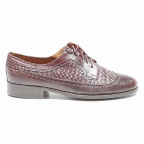 BALLY Mens Leather Burgundy Brogue Shoes UK 7.5 Classic Dress Formal Lace-Up Brogue Combat Boots