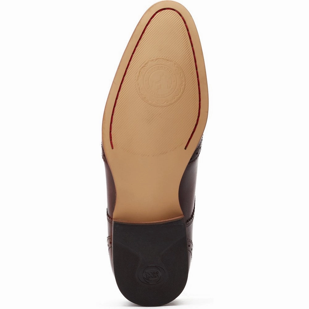 Base London Barbera Lace Up Brogue Shoe Leather Brogues Tan