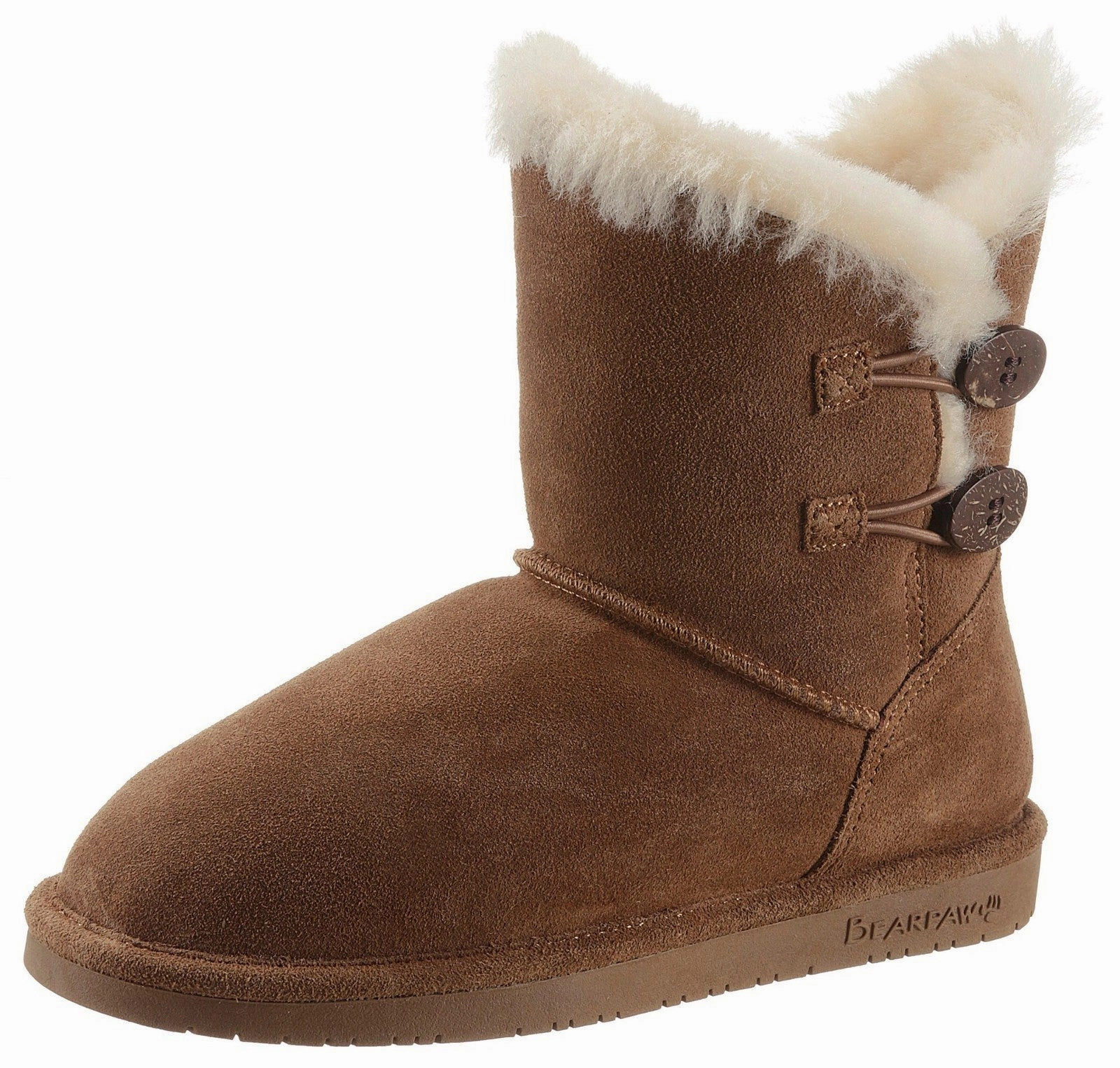 Tsc Boots Bearpaw Rosaline Youth Boots Brown Suede Sheepskin Lined Snow Boots JOBB203