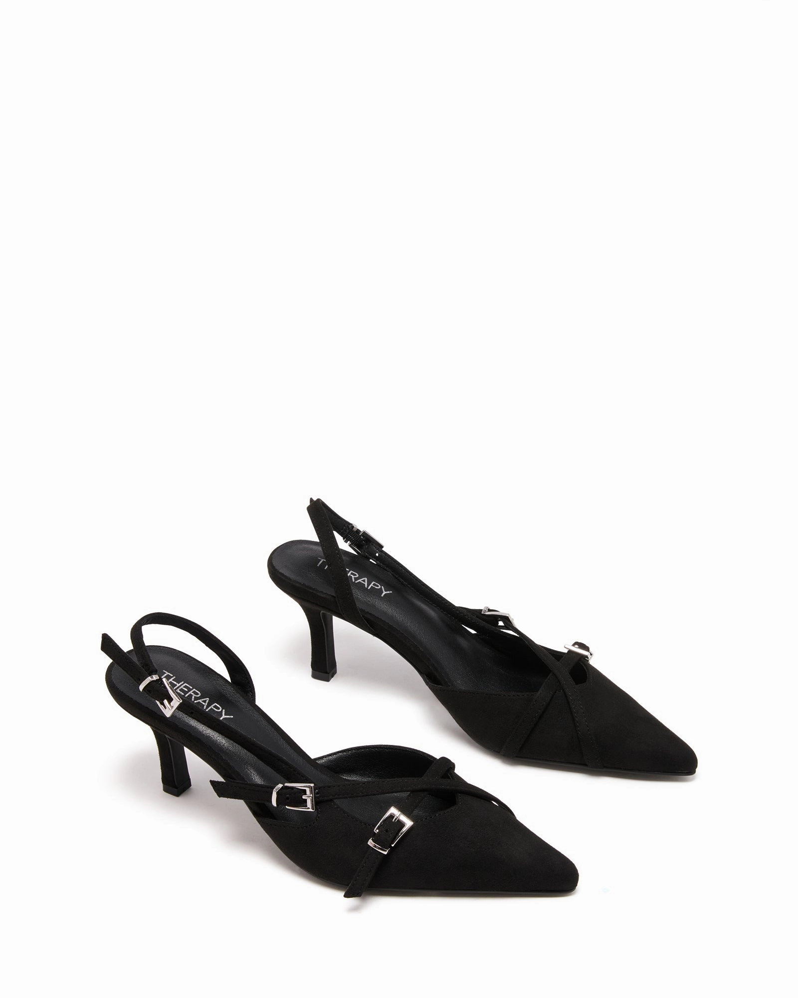 High Heels Bedroom Juicy Slingback Pump Black Microsuede