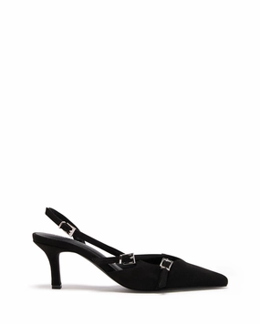 Juicy Slingback Pump Black Microsuede High Heels Te Nachche