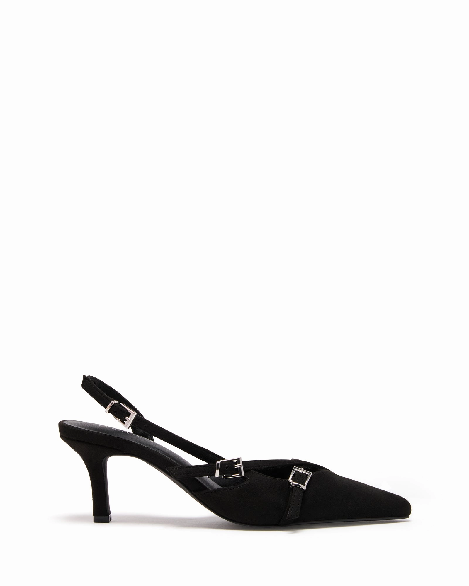 Platform Ankle Boots Juicy Slingback Pump Black Microsuede