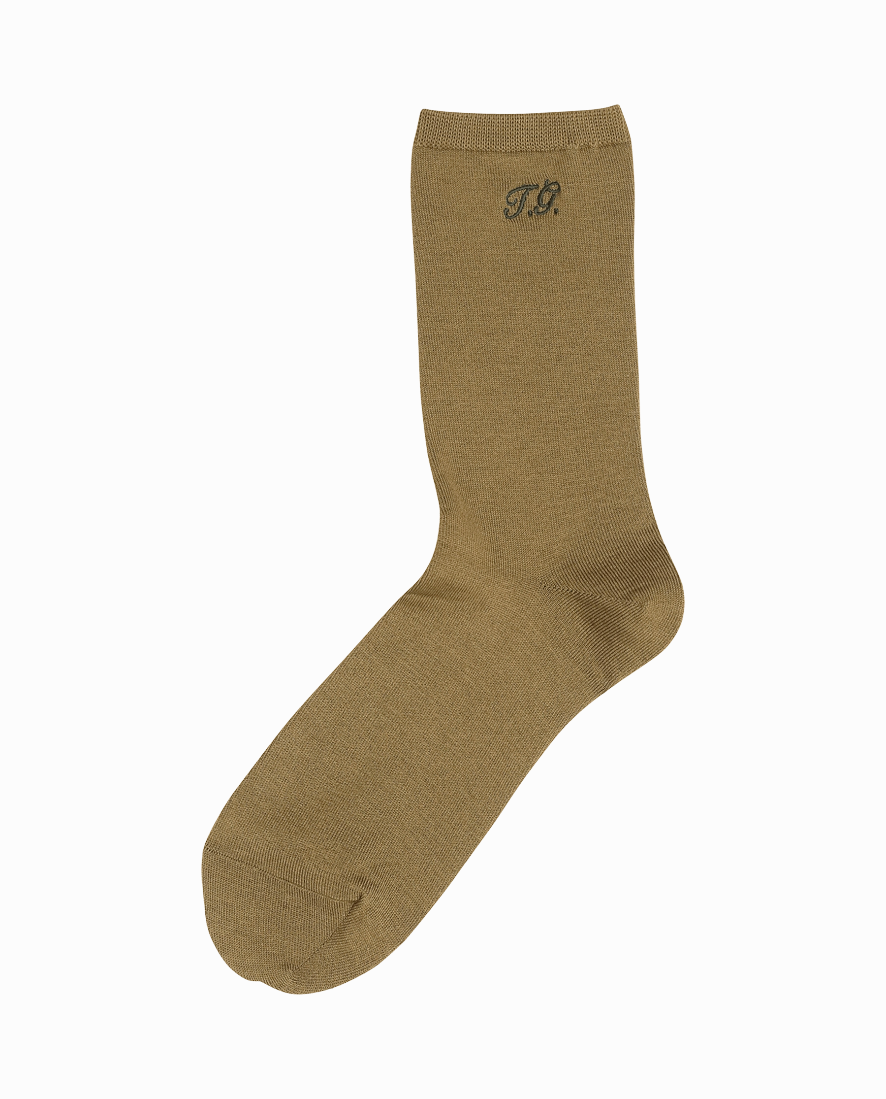 The Monogrammed Trouser Sock. -- Golden Ochre Mesh Oxfords