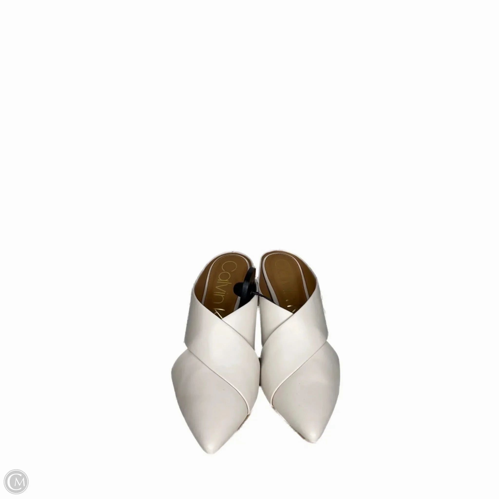 High Pumps Shoes Heels Kitten By Calvin Klein In White, Size: 8