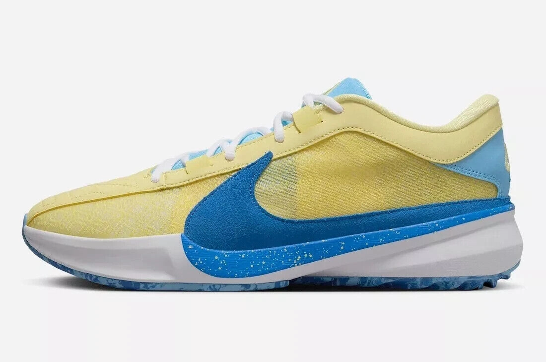 Basketball Shoes Of Nike Nike Zoom Freak 5 DX4985-700 Sneaker Men's Yellow Blue Basketball Shoes TF5885 (Yellow,10)