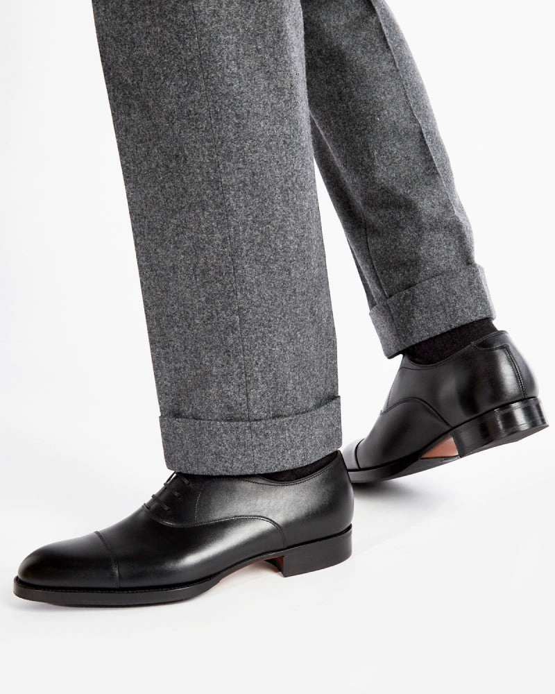 Black Cap Toe Oxford with Rubber Half Soles Pastel Oxfords